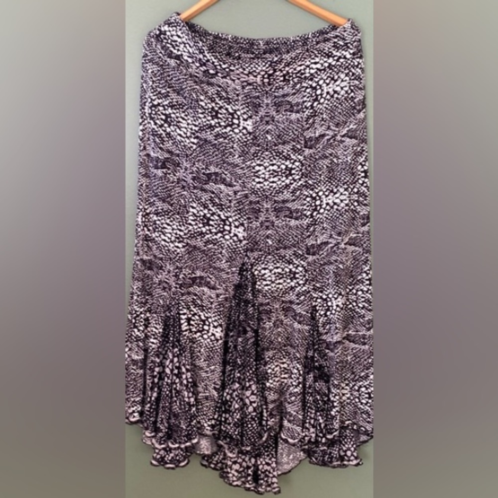 Venezia-Milano prints boho Tierred high low work summer casual maxi skir sz L